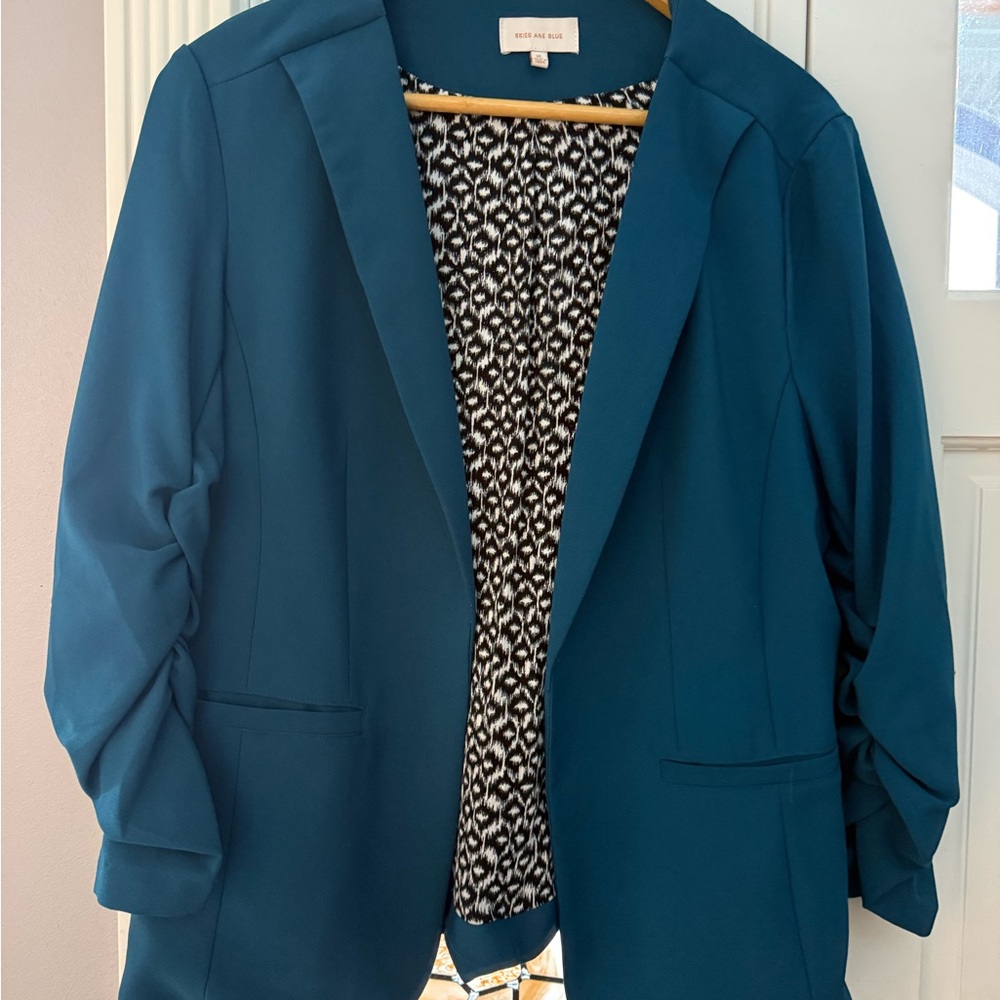 Skies Are Blue Deep Teal Blazer